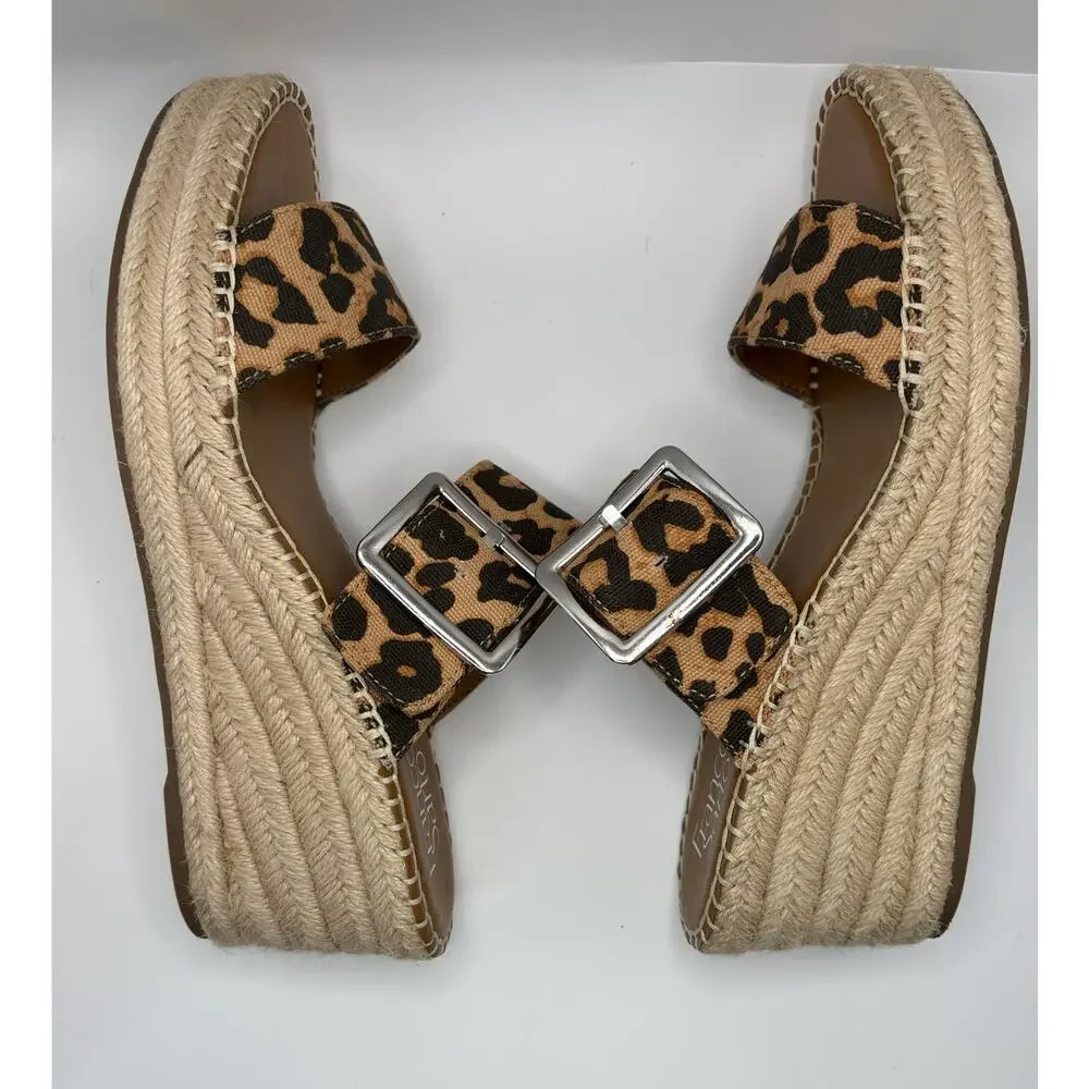 Franco Sarto Leopard Print Espadrille Platform Sandals